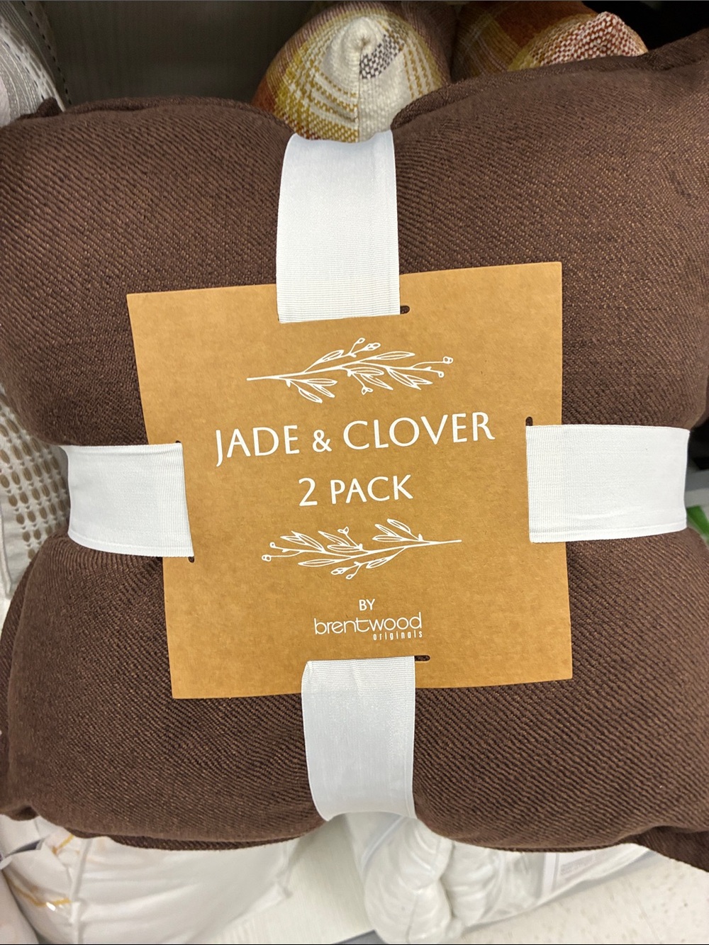 Jade & Clover 2-Pack Decorative Pillow Set in Brown